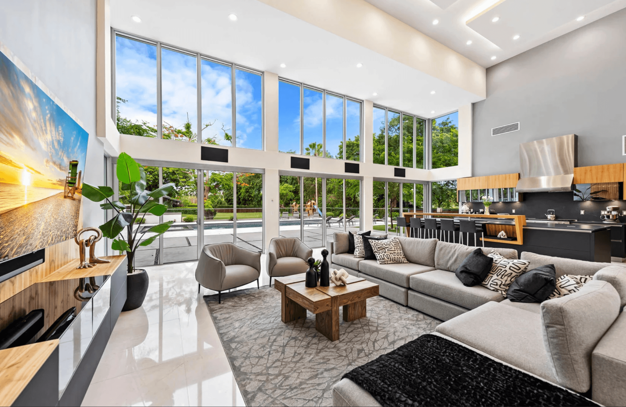A spacious living room of villa Modani Estate