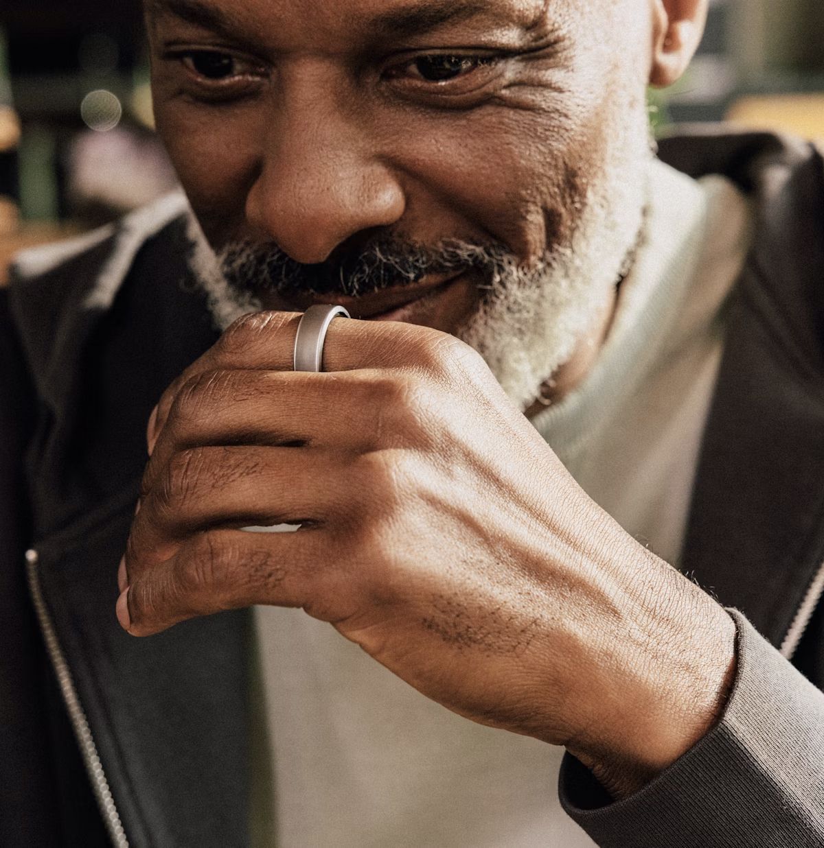 A man wearing an oura ring